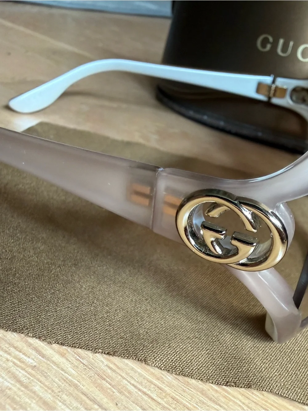 Gucci Women's Translucent Light Gray Round Sunglasses - Gucci